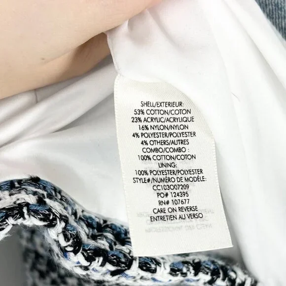 Alice + Olivia Avis Combo Patch Pocket Jacket in Blue Eyes Multi - Picture 7 of 11